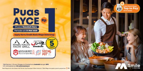 promo Rp 1 all you can eat pakai tap to pay bank mega