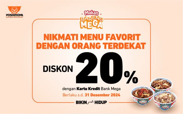 promo Yoshinoya dengan kartu kredit Bank Mega 2024 promo Yoshinoya dengan kartu kredit Bank Mega 2024