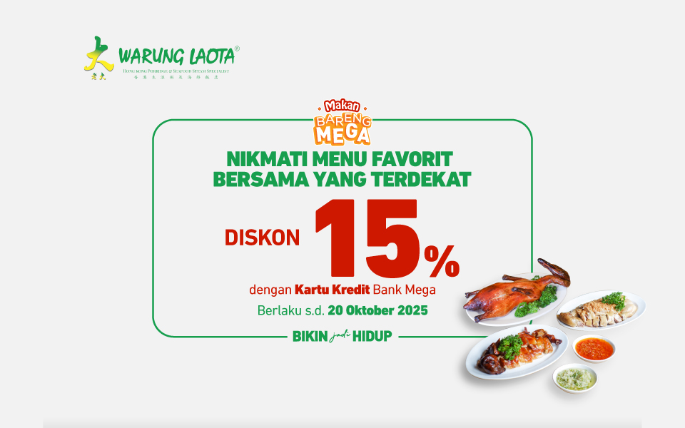 warung laota makassar diskon dengan kartu kredit Bank Mega