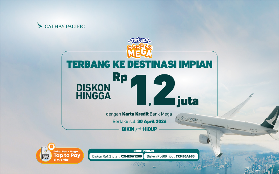 Promo Cathay Pacific dengan kartu kredit Bank Mega