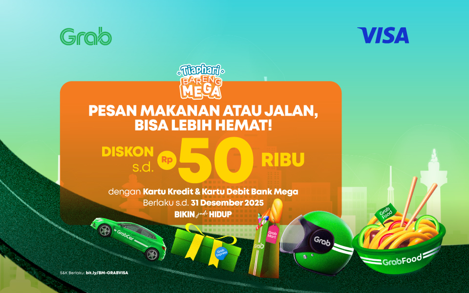 promo grab dengan kartu kredit Bank Mega