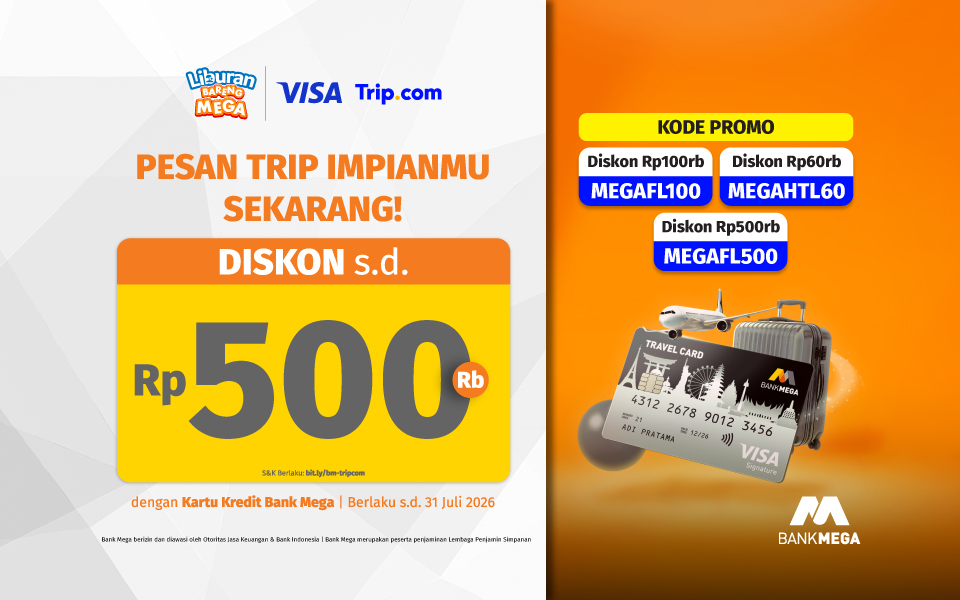 promo trip.com dengan kartu kredit Bank Mega