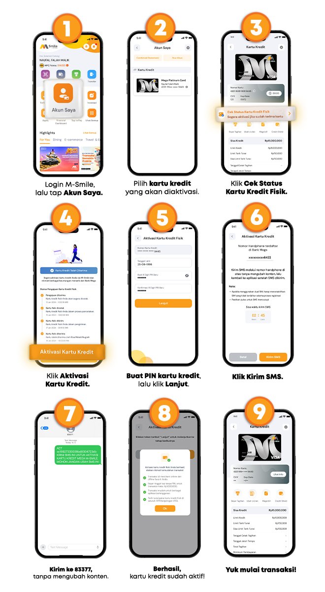 aktivasi kartu kredit melalui M-Smile
