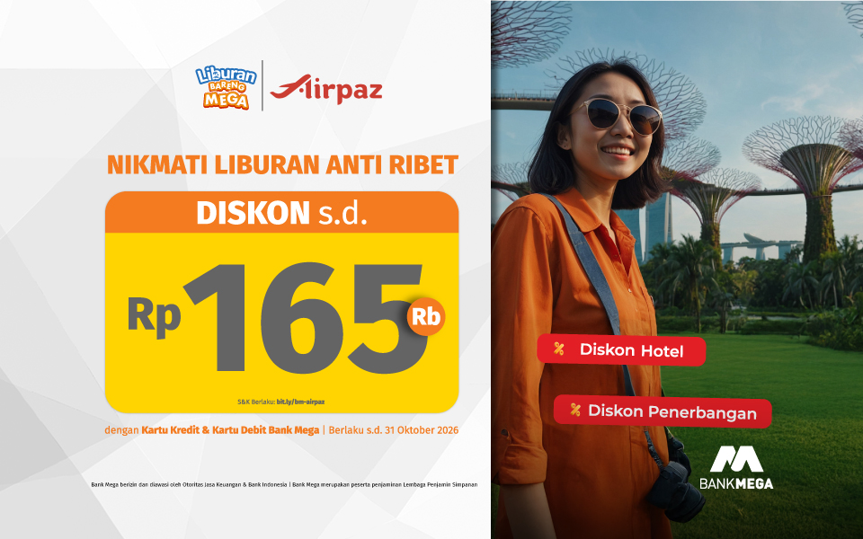 promo airpaz dengan kartu kredit Bank Mega 2026