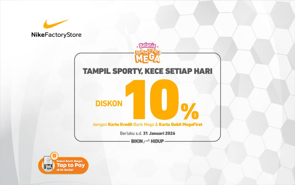 Nike Factory Store Diskon dengan kartu Bank Mega
