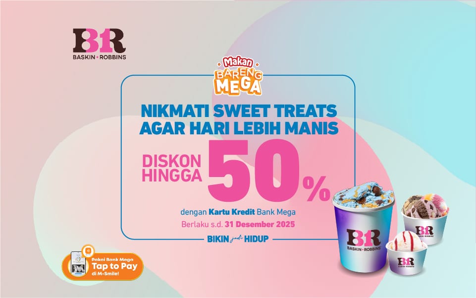 Promo Baskin Robbins dengan Kartu Kredit Bank Mega