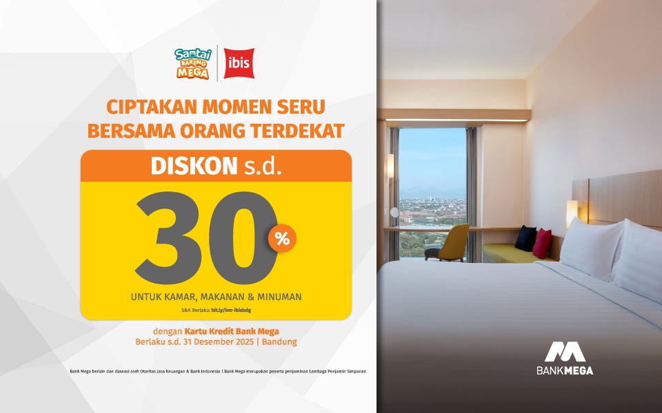 Promo Ibis Hotel Bandung dengan Kartu Kredit Bank Mega