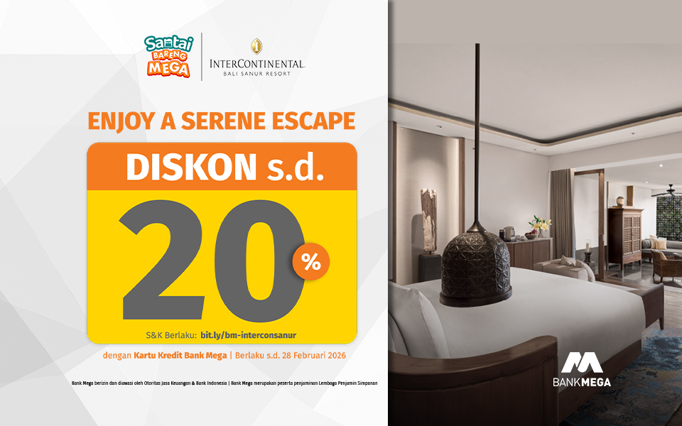 promo intercontinental Bali Sanur Resort Dengan Kartu Kredit Bank Mega
