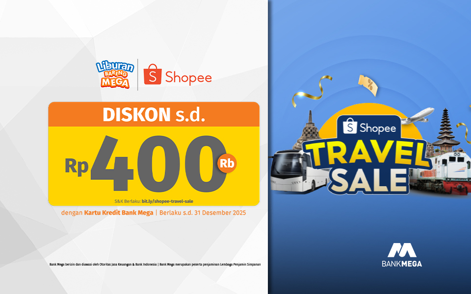 shopee travel sale dengan kartu kredit Bank Mega