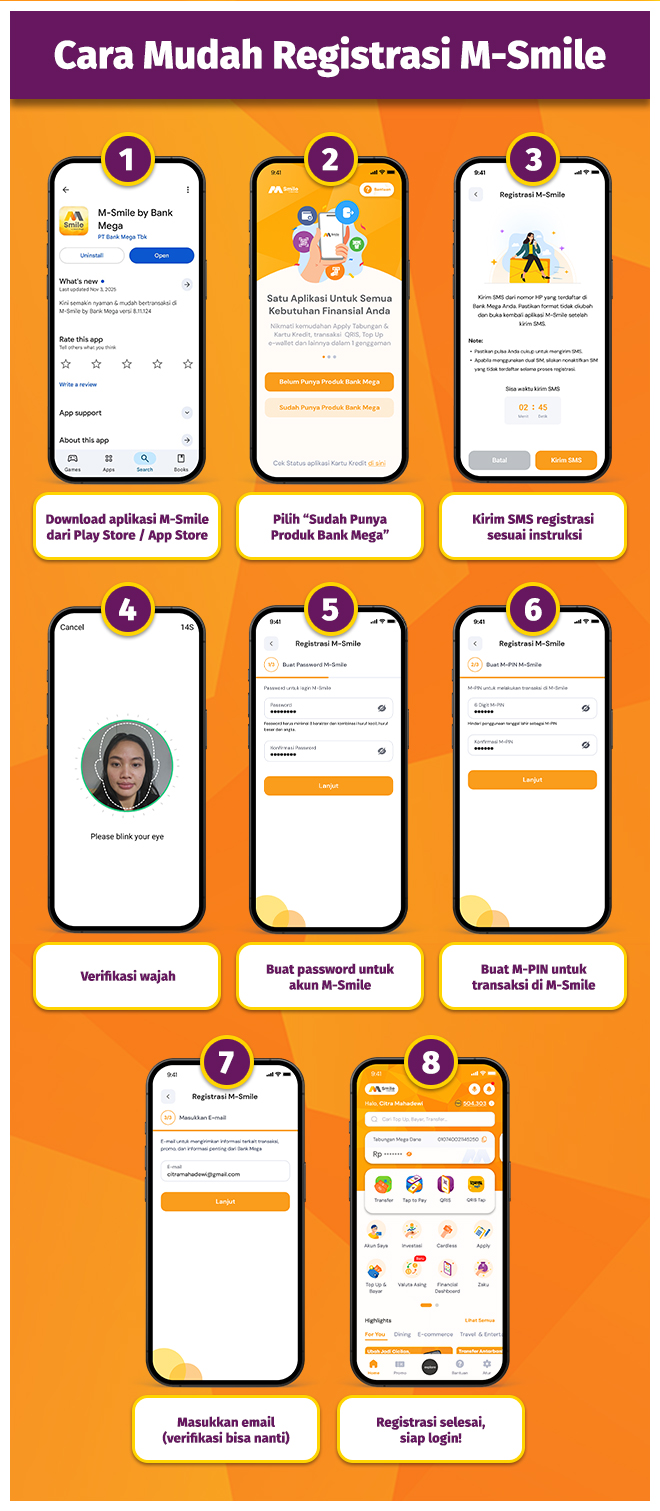 step by step daftar M Smile by Bank Mega