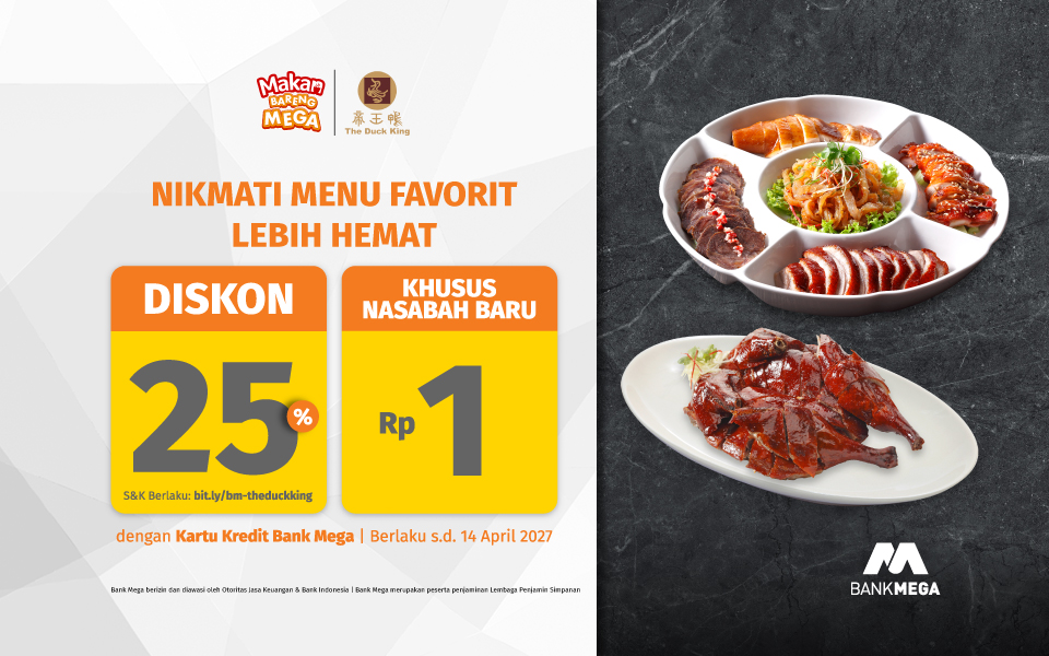 promo duck king dan makan bebek 1 ekor dengan kartu kredit Bank Mega