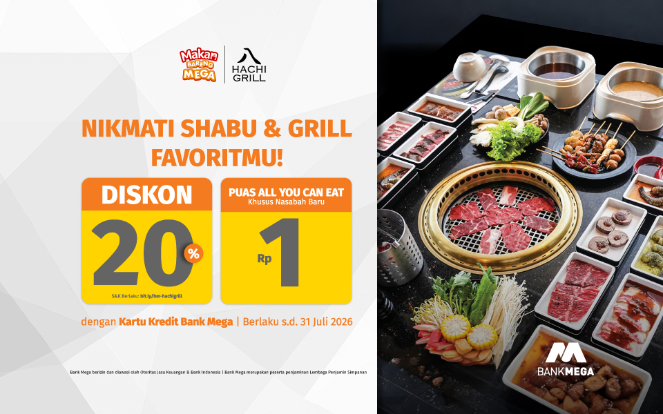 Hachi Grill - Diskon 20% & Puas All You Can Eat Rp1