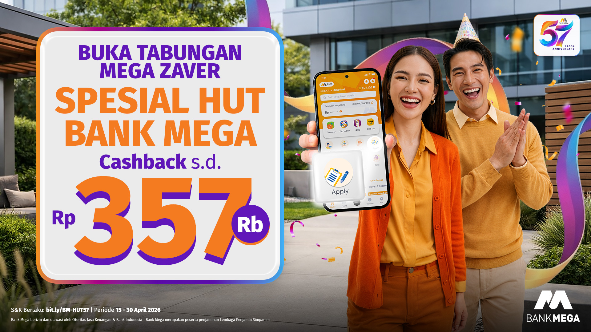 Buka Tabungan Mega Zaver Cashback s.d. Rp357rb