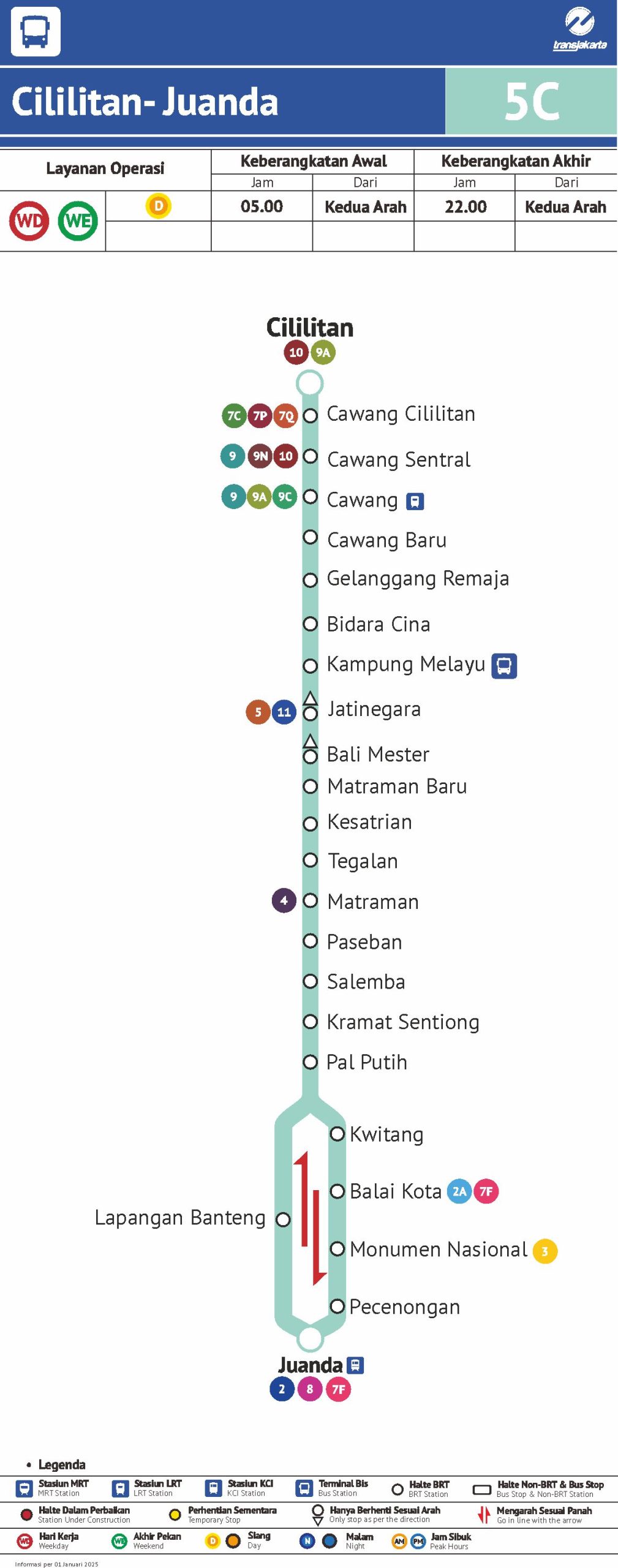 Peta Rute 5C Cililitan - Juanda