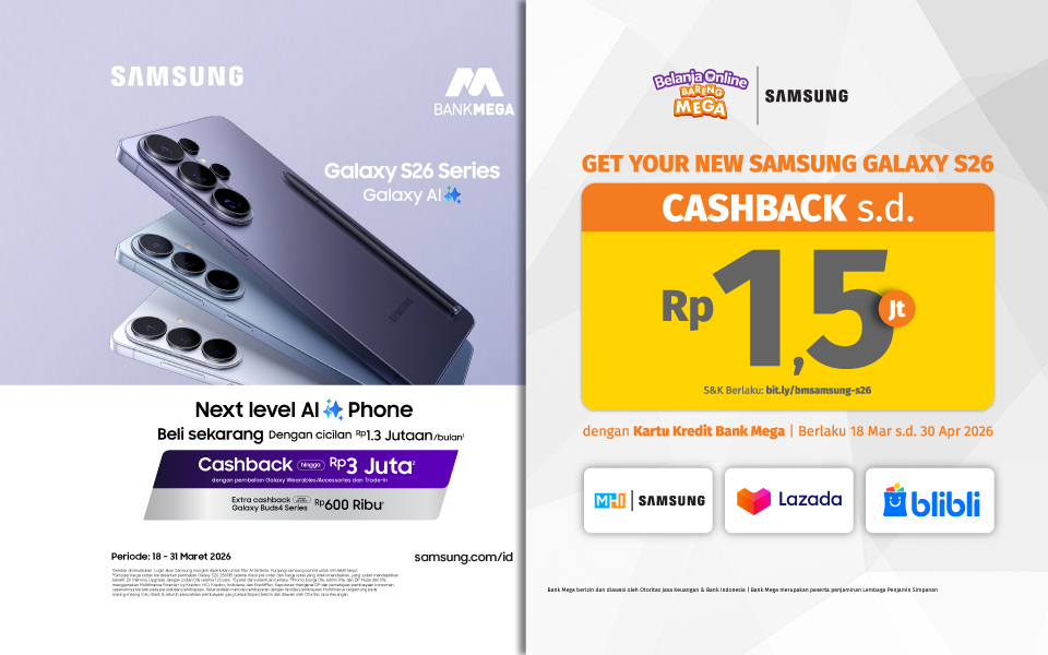 Samsung Galaxy S26 Series - Cashback s.d. Rp1,5jt