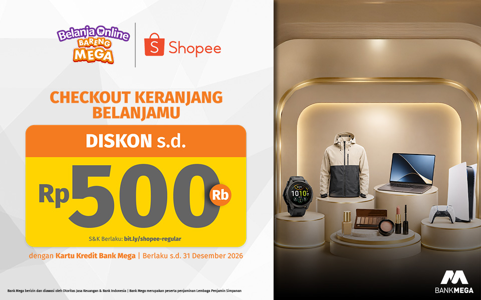 promo shopee dengan kartu kredit Bank Mega