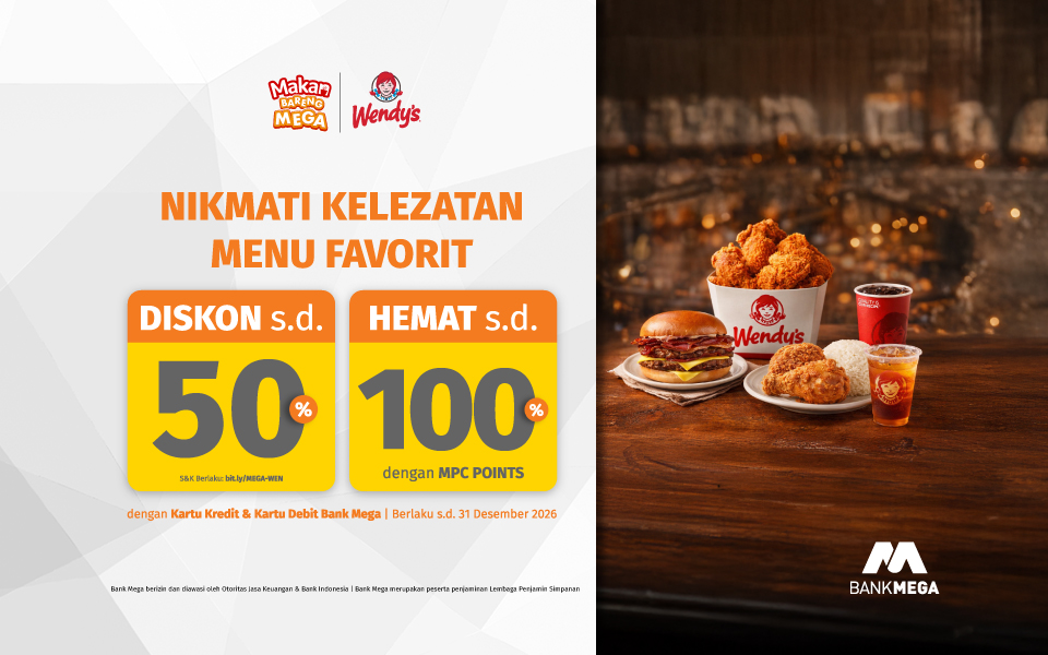 promo wendys dengan kartu kredit bank mega